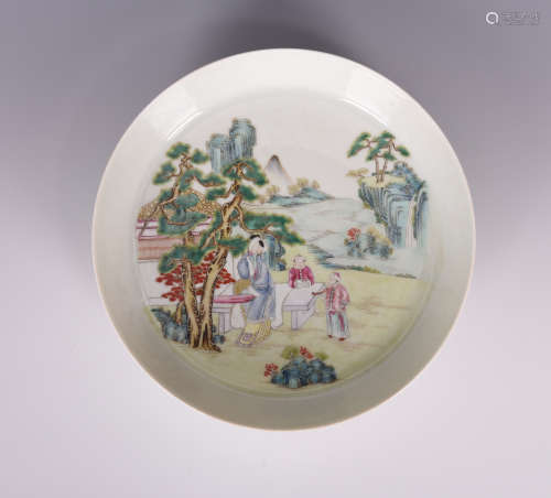 Chinese famille rose porcelain plate, Yongzheng mark.