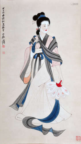 Chinese water color painting on paper, attribute to Zhang Da Qian.