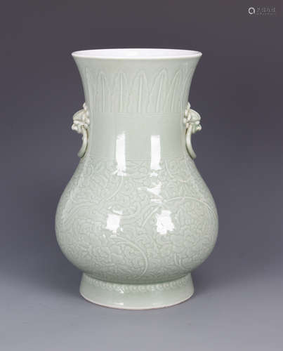 Chinese celadon porcelain vase, Ming mark.