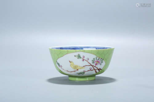 Chinese famille rose and blue and white porcelain bowl.