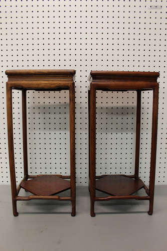 Pair of Chinese rosewood flower stands.