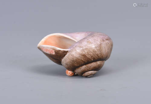 Chinese porcelain figurine of a snail, Qianlong mark.