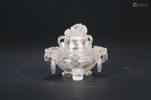 Chinese rock crystal incense burner.