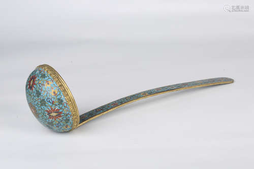 Chinese cloisonne spoon, Qianlong mark.