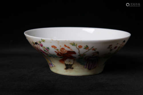 Chinese famille rose porcelain bowl, Qianlong mark.