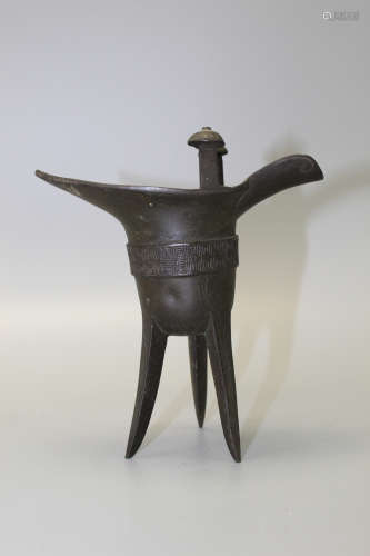 Chines bronze libation cup.
