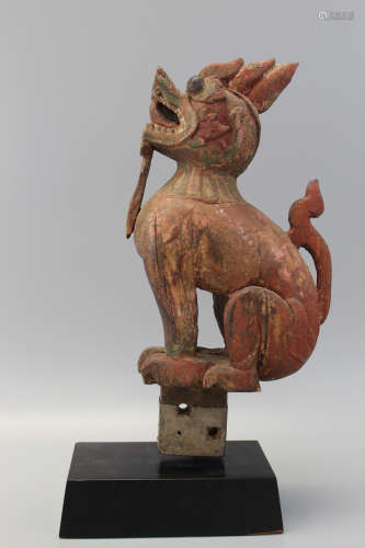 Southeast Asian carved wood roof-top beast