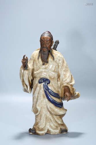 Chinese Ge Ware porcelain figure of an immortal.