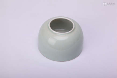 Chinese celadon porcelain brush washer, Qianlong mark.