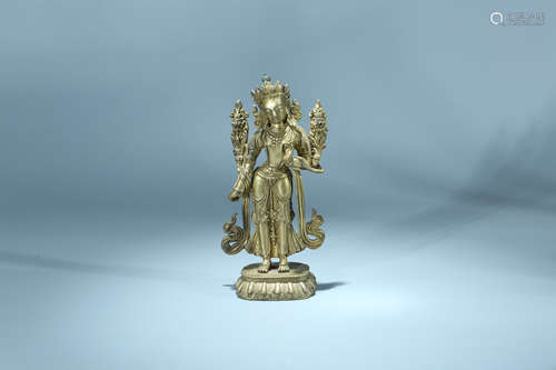 Chinese bronze figure of Guanyin.