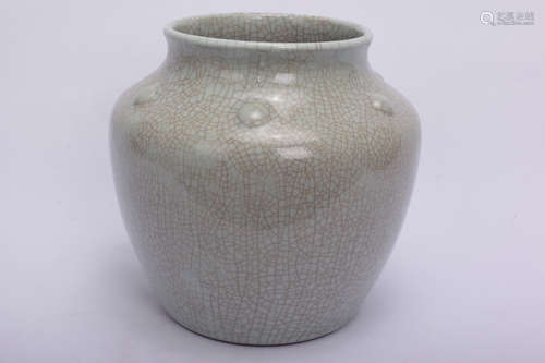 Chinese crackle glazed porcelain jar, Qianlong mark.