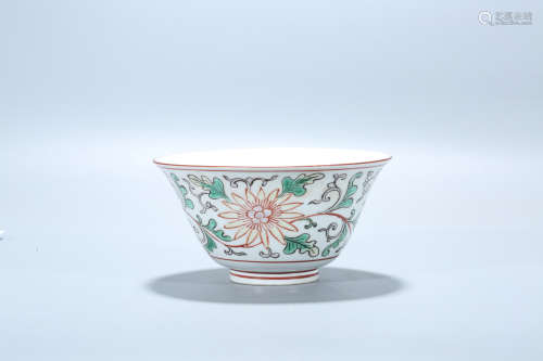 Chinese famille verte porcelain bowl.