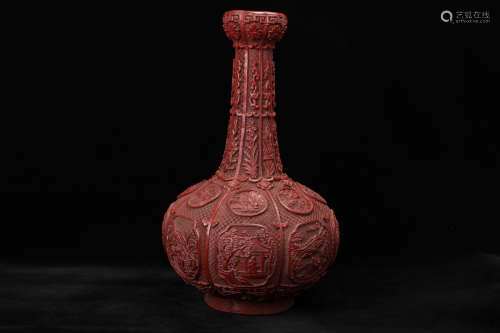 Chinese lacquer vase, Qianlong mark.