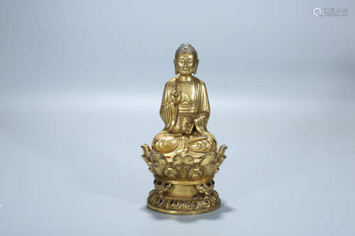 Chinese gilt bronze buddha.