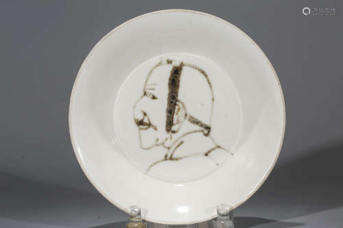 Chinese white glaze porcelain plate.
