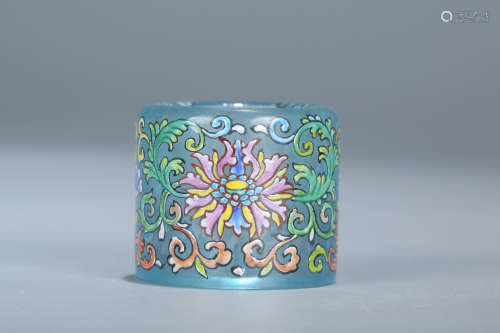 Chinese glass thumb ring.