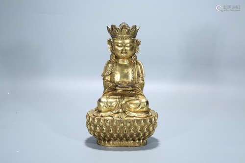 Chinese gilt bronze buddha.