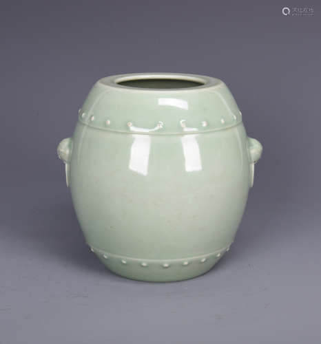Chinese celadon porcelain vase, Qianlong mark.