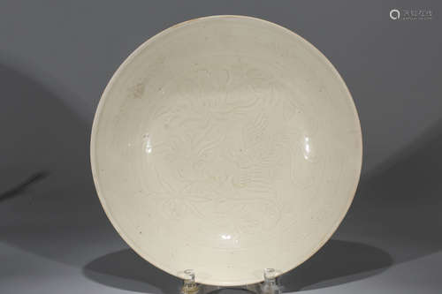 Chinese Ding Ware porcelain plate.