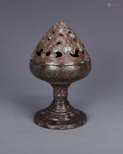 Chinese brown glaze porcelain incense burner, Qianlong mark.