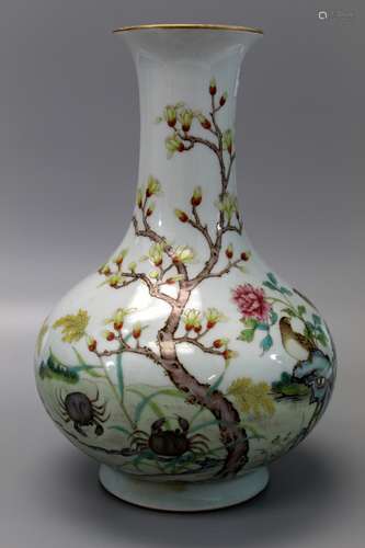 Chinese famille rose porcelain vase.