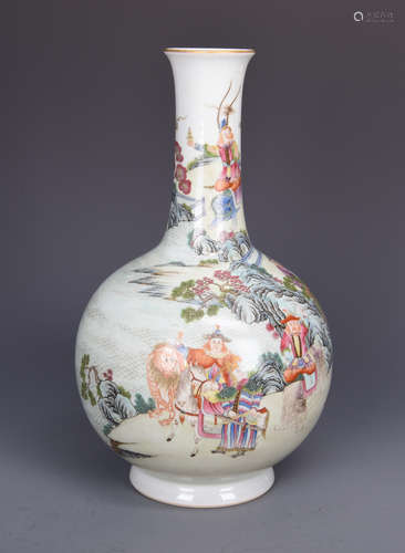 Chinese famille rose porcelain vase, Yongzheng mark.