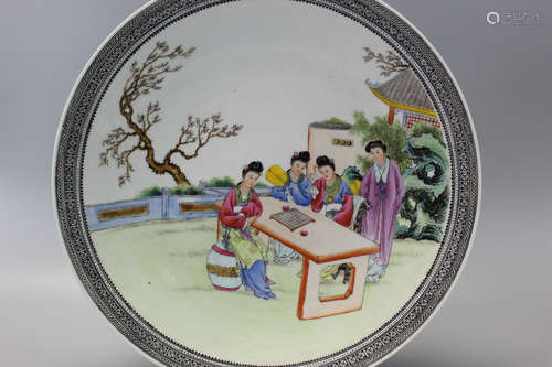 Chinese famille rose porcelain charger