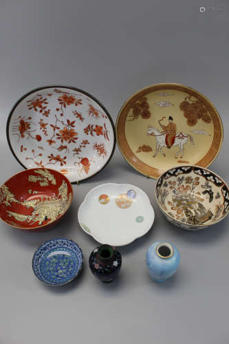 Group of Japanese decorative porcelain items.