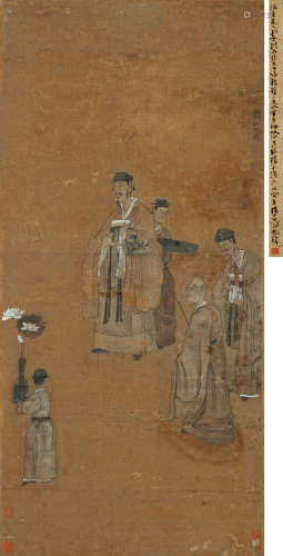 陈洪绶（1599～1652） 赏荷图 立轴 设色绢本