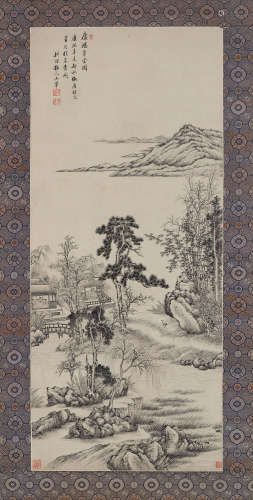 王翚（1632～1717） 1691年作 庐鸿草堂图 立轴 设色绢本