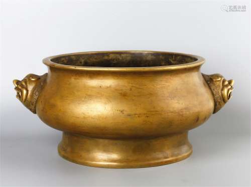 CHINESE BRONZE CENSER BURNER WITH XUANDE MARK