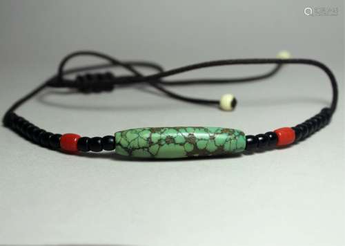 CHINESE TURQUOISE BEAD NECKLACE
