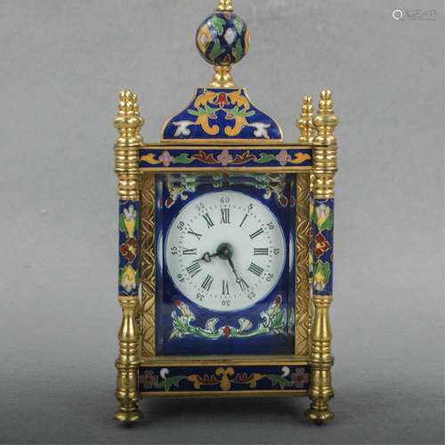 CHINESE CLOISONNE ENAMEL CLOCK