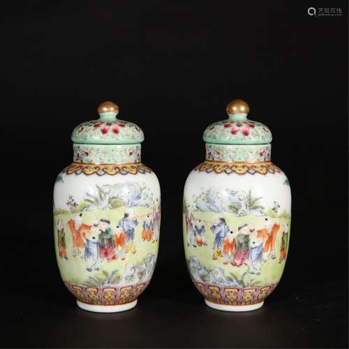 TWO CHINESE FAMILLE ROSE PORCELAIN BOTTLES