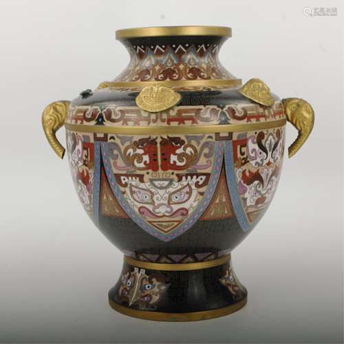 CHINESE CLOISONNE ENAMEL ZUN