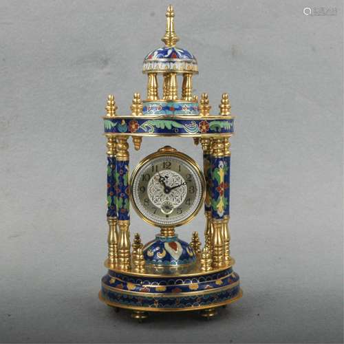 CHINESE CLOISONNE ENAMEL CLOCK