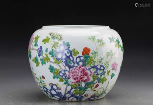 CHINESE FAMILLE ROSE PORCELAIN BRUSH WASHER