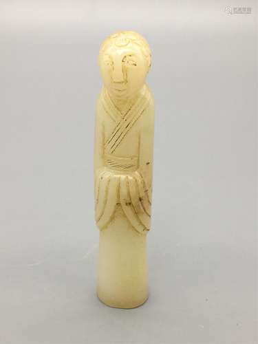 CHINESE JADE CARVED STANDING MAN