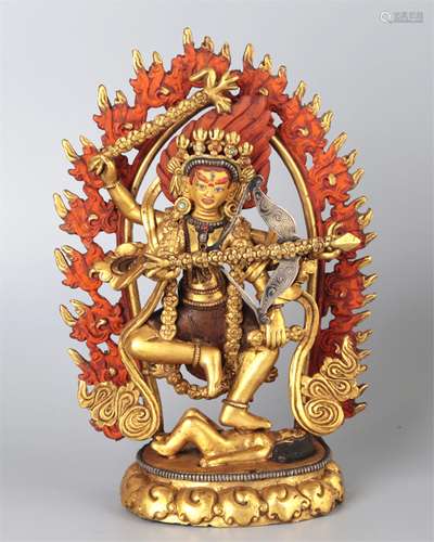 CHINESE TIBET BRONZE DEITY FIGURE