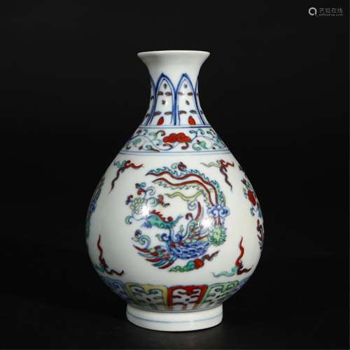 CHINESE ANCIENT DOUCAI VASE WITH CHENGHUA MARK