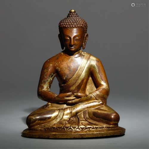 CHINESE TIBET GILT BRONZE FIGURE OF BUDDHA