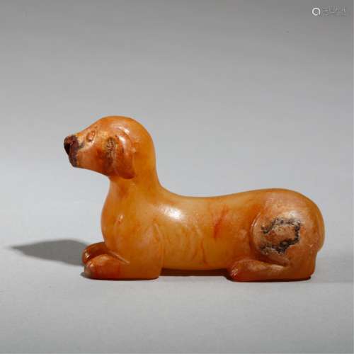 CHINESE JADE CARVED DOG