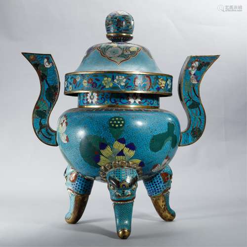 CHINESE CLOISONNE ENAMEL CENSER BURNER