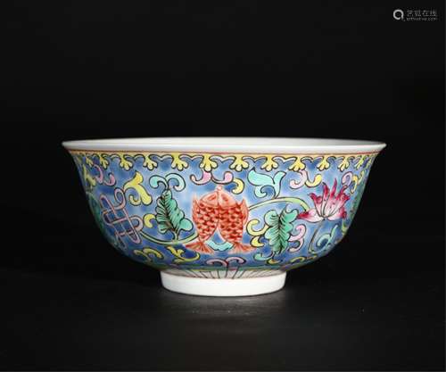 CHINESE QIANLONG MARK FAMILLE ROSE PORCELAIN BOWL