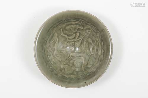 Song dynasty Yaozhou kiln lotus and crane grain bowl