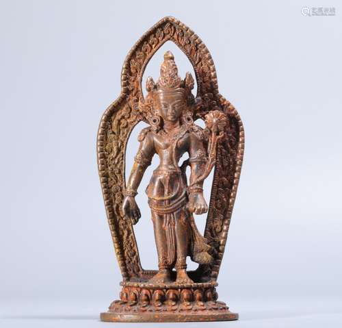 Bronze gilding gold avalokitesvara figure