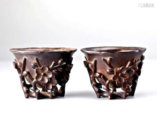 Red sandalwood cup(pair)