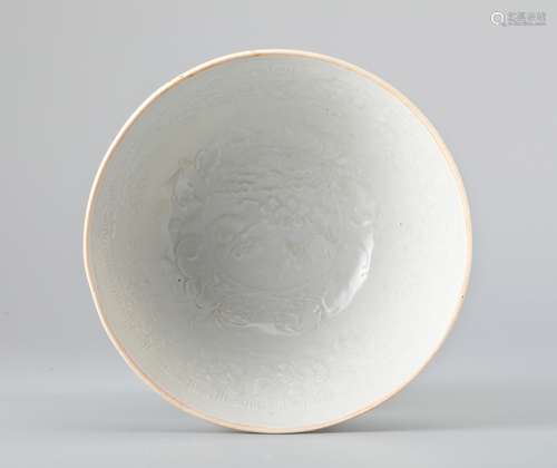 White glaze bowl with grain