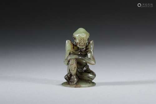 Jade carved Luohan figure