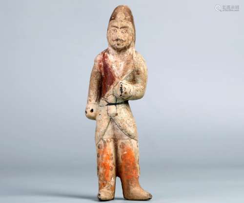 Tang dynasty, painted color  pottery  figure